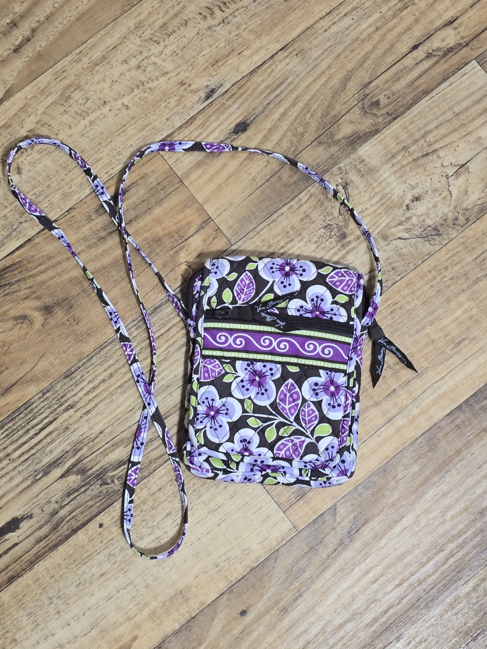 Vera Bradley Purple Floral Quilted Crossbody Bag